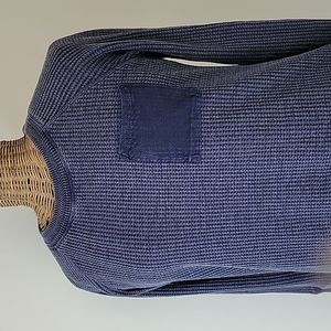 Soft Surroundings szPS Waffle Knit Thermal Blue Pullover.  BinF